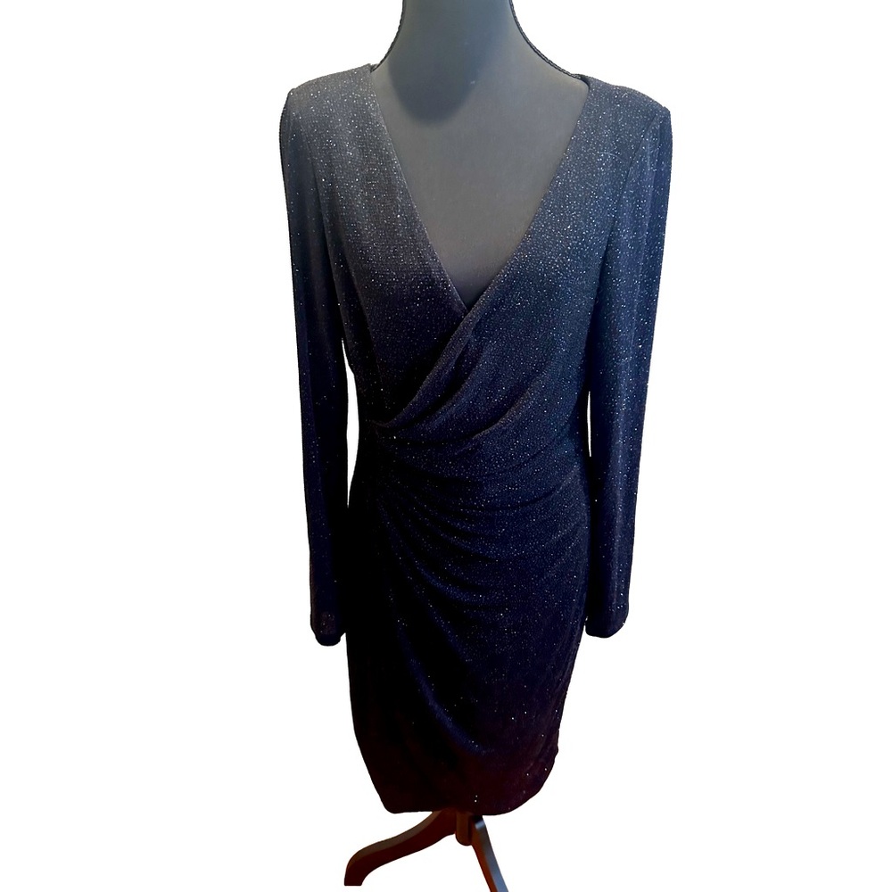 Jessica Howard Black Long Sleeve Dress with Sparkle